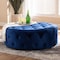 Baxton Studio Cardiff Blue Velvet Upholstered Button Tufted Cocktail Ottoman 151-9357 - alternate 4